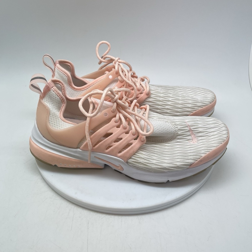 Nike Air Presto Premium Shoes Womens 10 Pink Leather Running Gym Trainer Sneaker